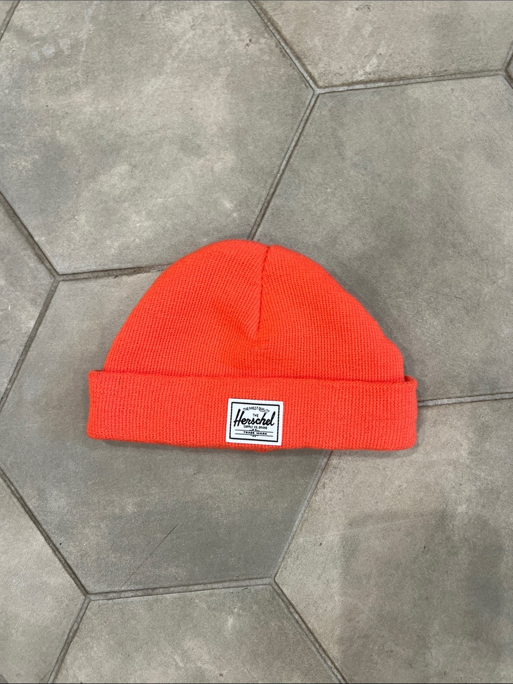 Herschel Supply Company Bright Coral infant Cuffed Beanie